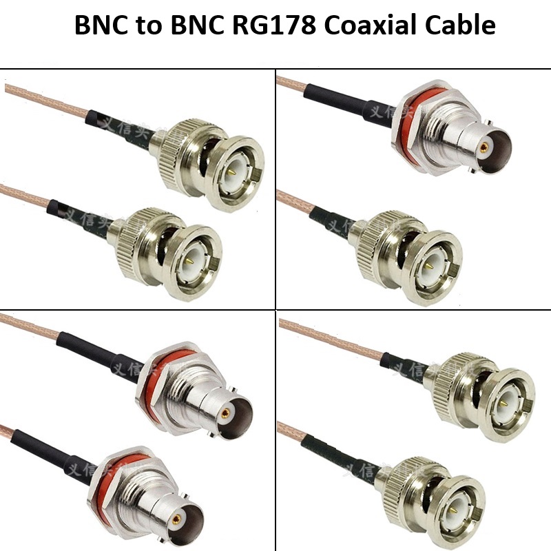 Cable RG178 BNC macho a BNC hembra RF coaxial Pigtail BNC a BNC para sistema GPS antenas de Radio micrófono