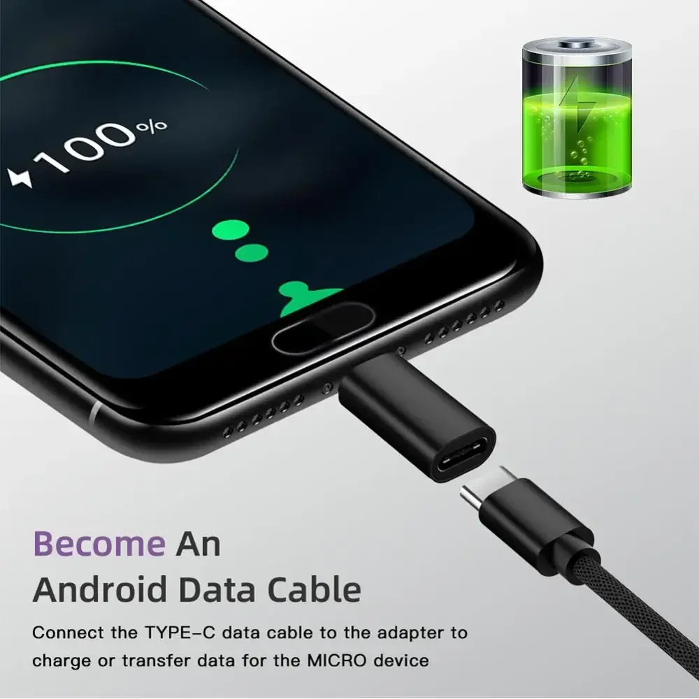 Typ-C-Adapter, USB-C auf Micro-USB-Kabel, Legierung, Micro-USB-Stecker auf Typ-C-Buchse, Adapter, Konverter-Anschluss für Telefon, Tablet
