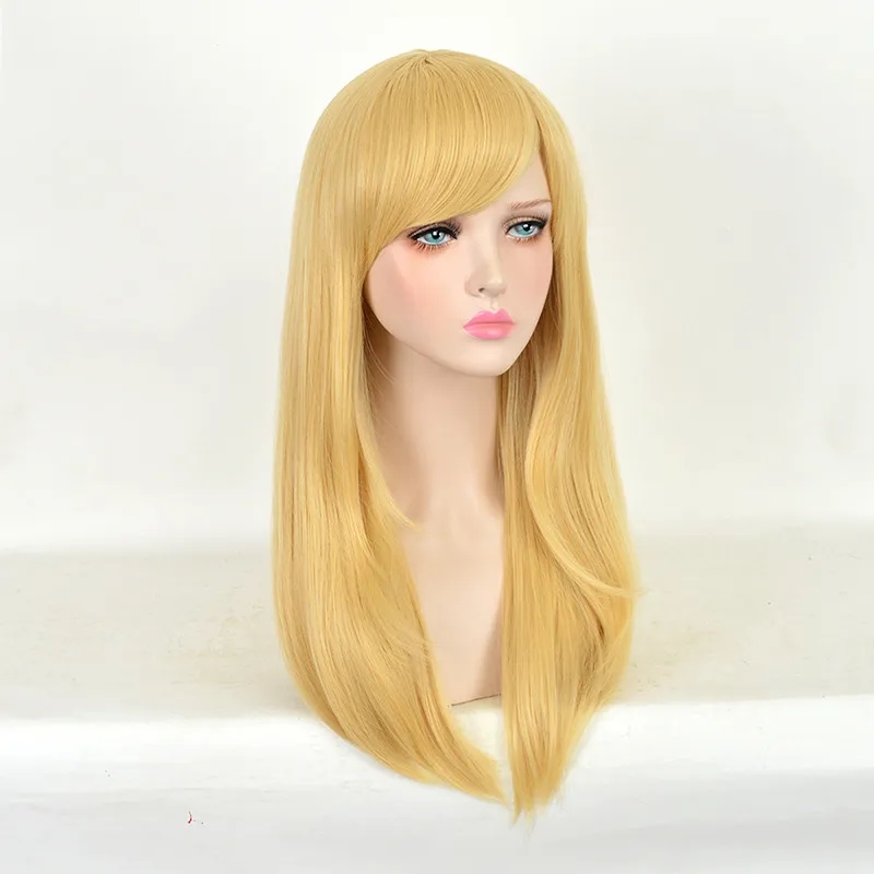 Alice in Wonderland Alice Yellow Golden Cosplay Wig Straight Long Synthetic Hair Costume Party Halloween Wigs