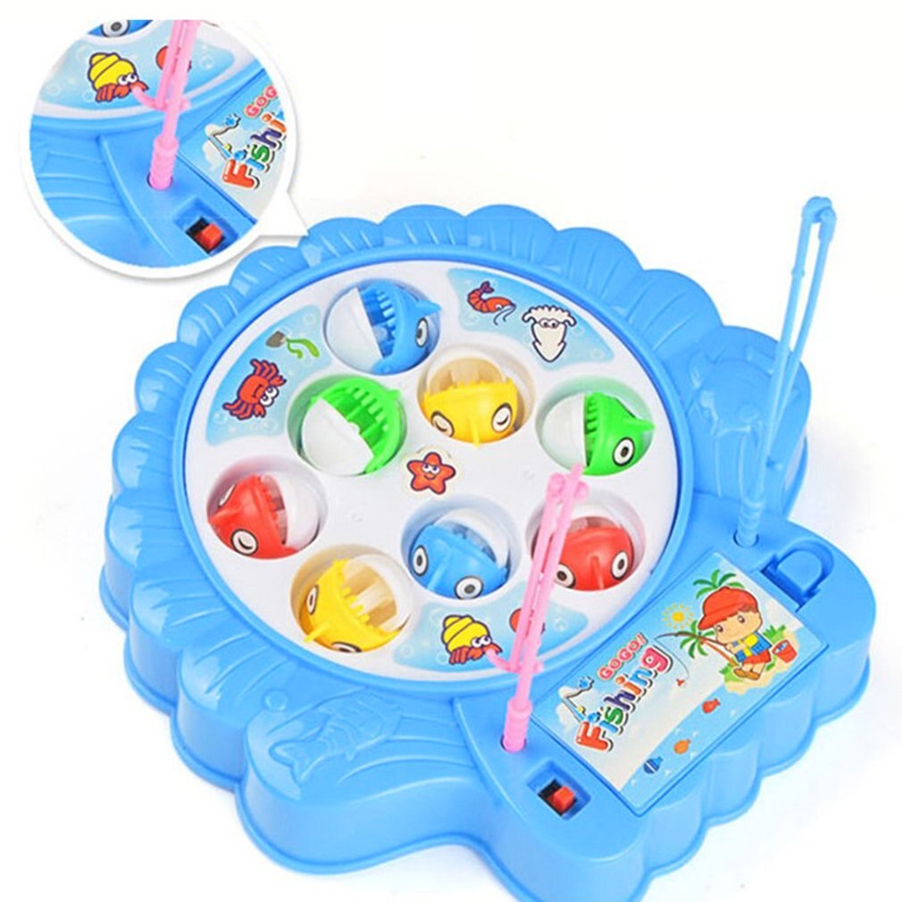 Juego de pesca giratorio Musical para niños, juguetes deportivos para el aire libre, con forma de concha de doble capa