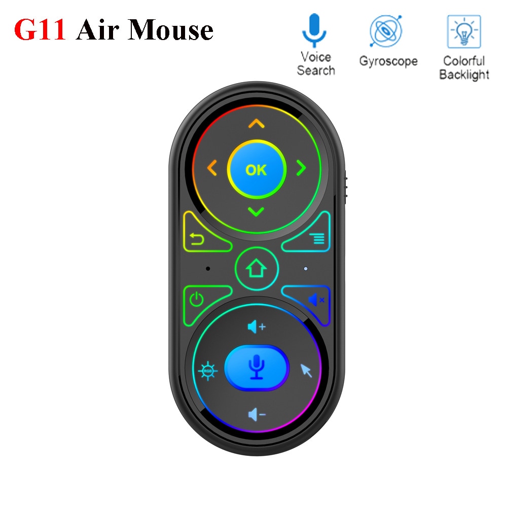 G11 Air Muis Google Voice Microfoon Rgb Backlit Gyro Afstandsbediening Ir Leren 2.4G Wilress Oplaadbare Mini remote