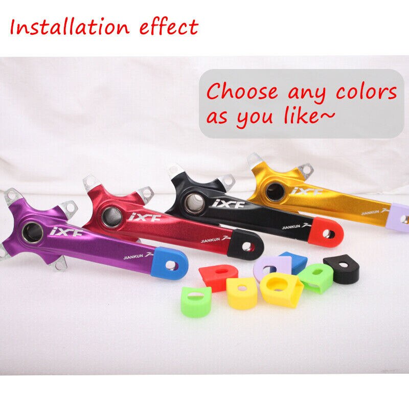 Bike Crank Protector Multicoloured Silicone Material Universal MTB Crank Cover 4pcs Xhikowat