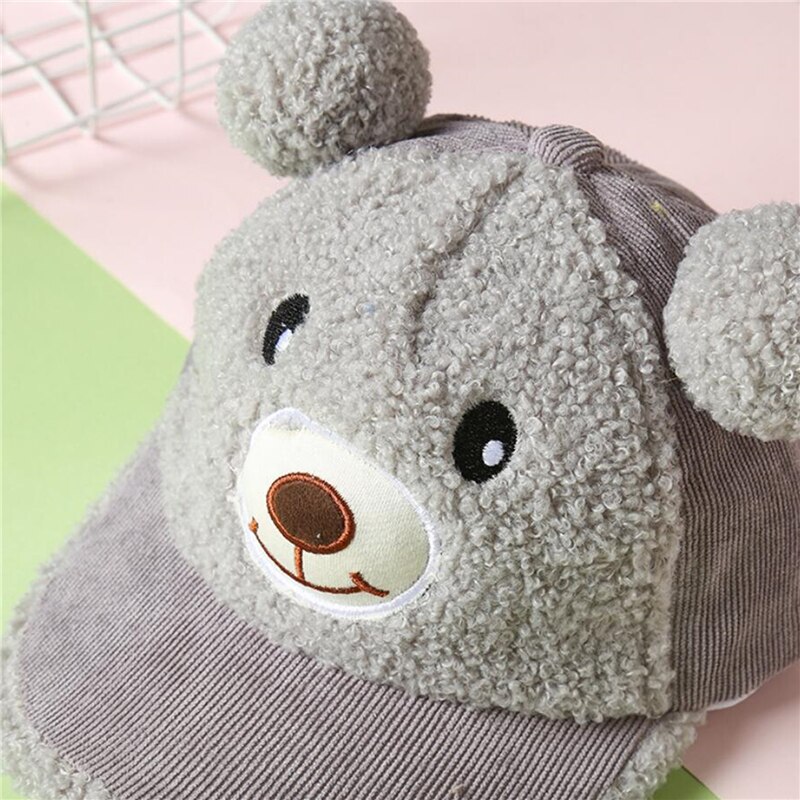 Cartoon Bear Baseball Cap Cute Unisex Autumn And Winter Warm Casual Children Street Cap