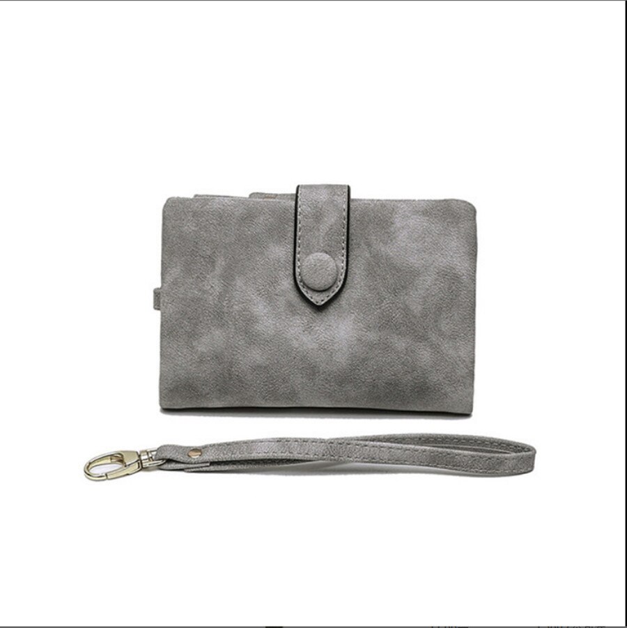 Damen Snap Befestigungen Zipper Kurze Kupplung Brieftasche Kleine Frauen Brieftasche Kurze Brieftasche Retro Matte Leder Damen Brieftasche