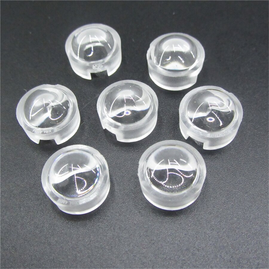 50 Uds. 13mm lente 15 30 45 60 90 100 grados 13mm Mini IR LED PCB ángulo lente para 1W 3W 5W LED lámpara convexa lentes