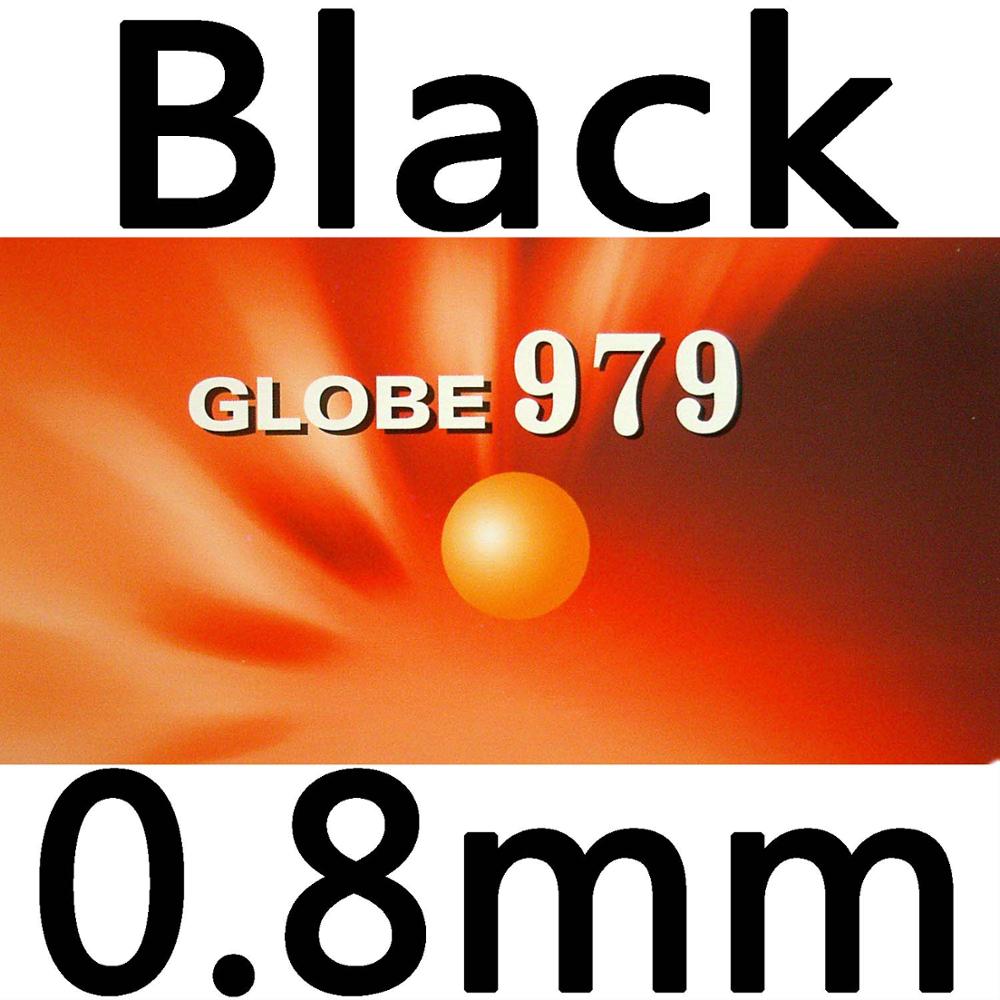 Globo 979 largo Pips-Out Mesa tenis ping pong goma con esponja: Black 0.8mm