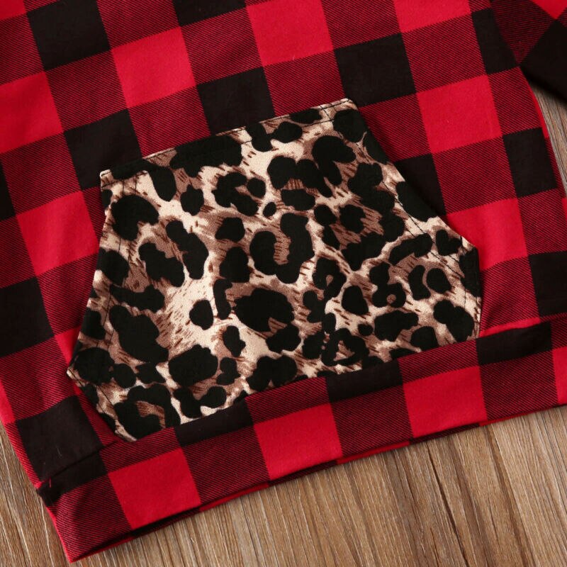 Rød leopard baby drenge piger sweatshirts bomuld børn hættetrøjer print børnetøj langærmede sweatshirts