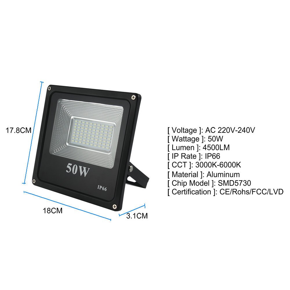 BUYBAY 50w 100w LED Flood light 220V 240V 30w 200w Outdoor Lighting Projector Reflector lamp led 50w exterior spot led exterieur