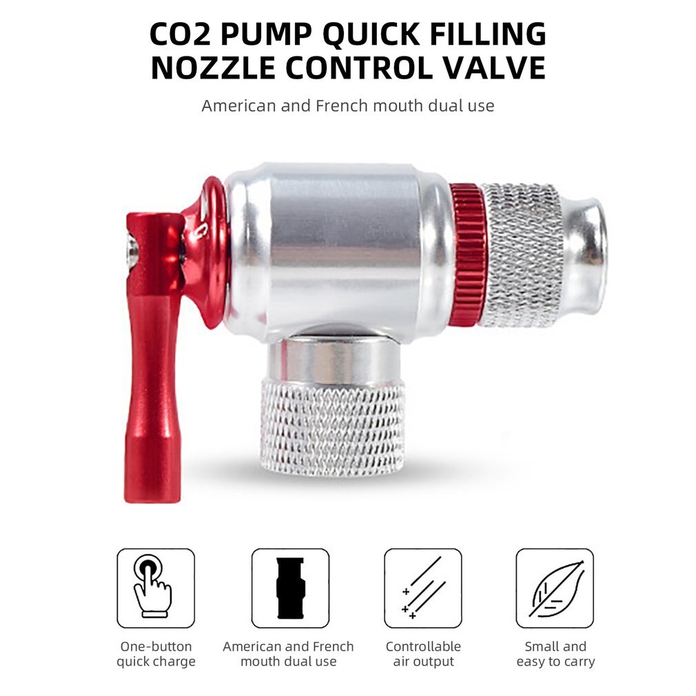 CO2 Pump For Bicycle Schrader Presta Adapter Bike Inflator Aluminum Tire Tube Mini size MTB Pumps CO2 Cartridge