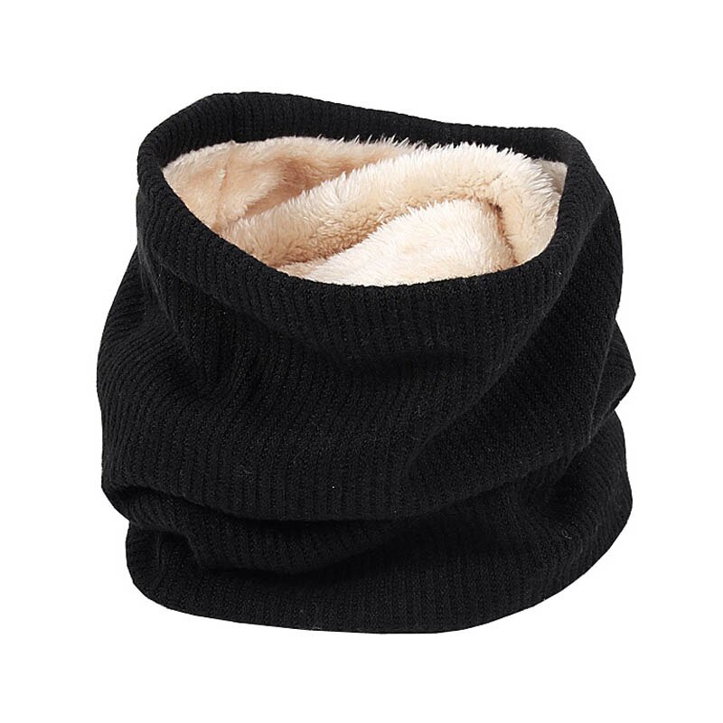 Écharpe d'hiver pour femmes, écharpe arrondie tricotée, écharpe, plus épaisse, pour cou, foulard cercle, écharpe d'hiver: Style 3 black
