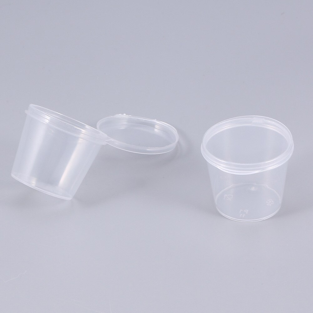 50Pcs 25Ml Wegwerp Portie Cups Clear Gedeelte Container Met Deksels Voor Jelly Yoghurt Mousses Saus