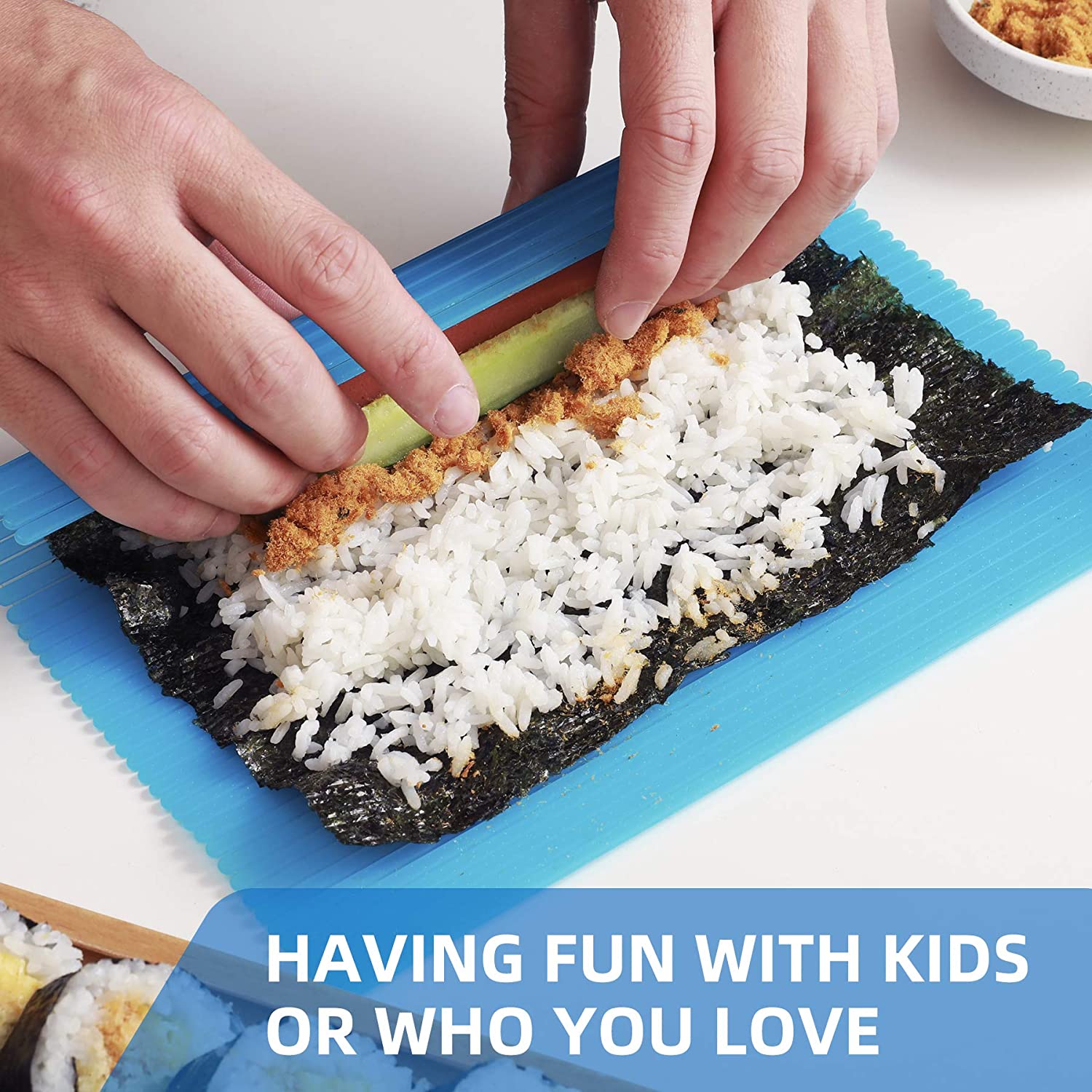 update Blue Sushi Rolling Mat Non-Stick Sushi Making Tool Japanese Plastic Sushi Rolling Maker Homemade DIY Sushi Plate Mat