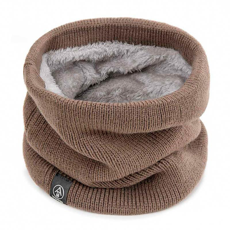 Sciarpa calda invernale per ragazzi ragazze bambini sciarpa per bambini sciarpe con collo in lana spessa sciarpa anello in maglia di cotone sciarpe solide: H Coffee