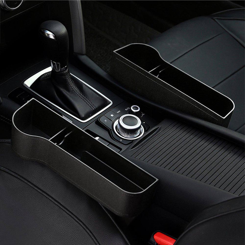 Left / Right Car Seat Crevice Gaps Storage Box ABS Plastic Auto Drink for Pockets Organizers Stowing Tidying Universal: Black