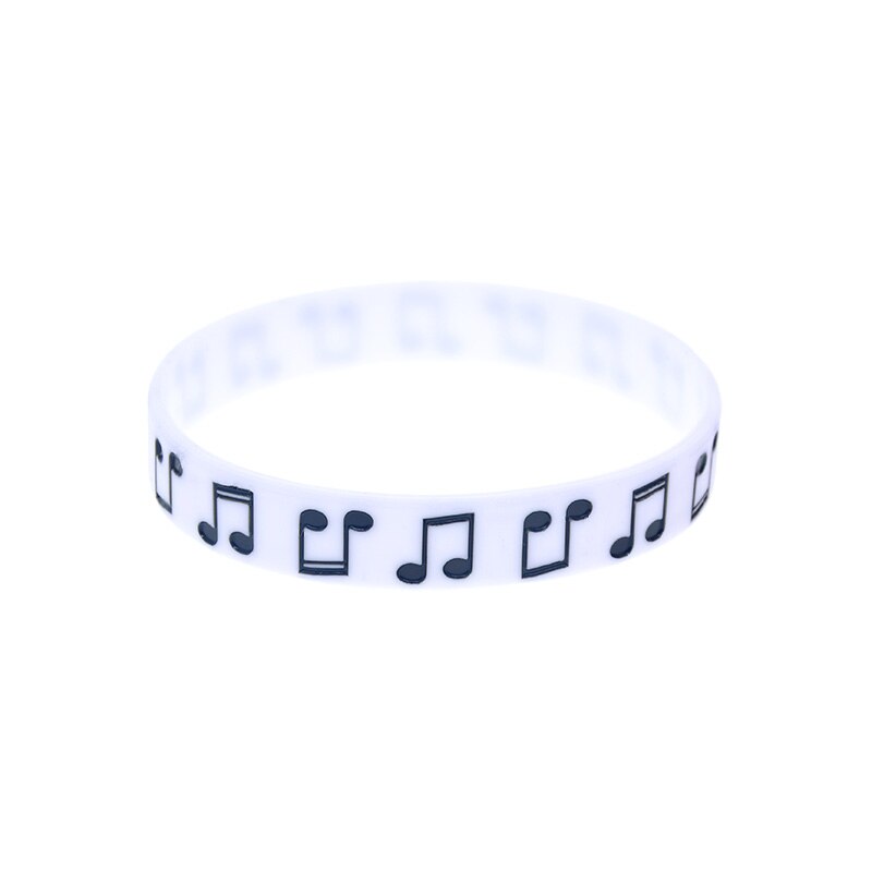 Obh 1 Pc Desig Muziek Opmerking Silicone Rubber Armband Volwassen Grootte 5 Kleuren