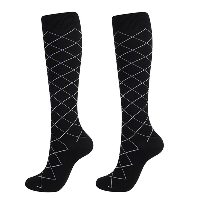 Compressie Sport Sokken Mannen Vrouwen Knie Hoge Gedrukt Nylon Kousen Schoeisel Accessoires.: D / S/m