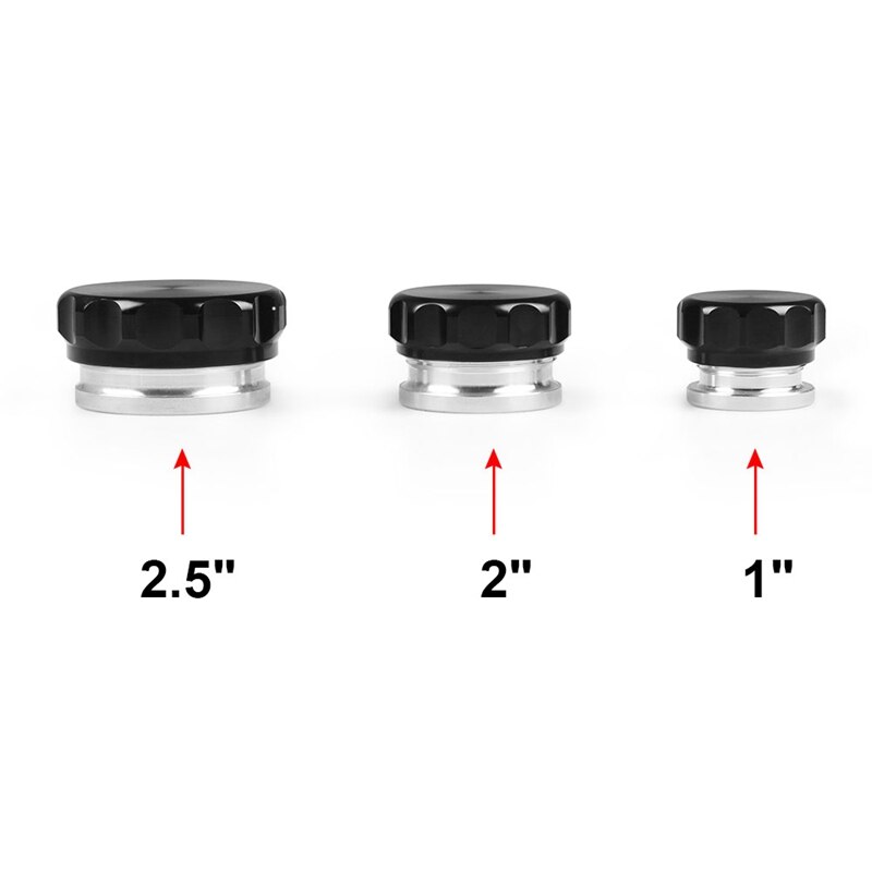 Aluminum Alloy Weld Billet on Filler Neck and Cap Oil Fuel Water Tank Black