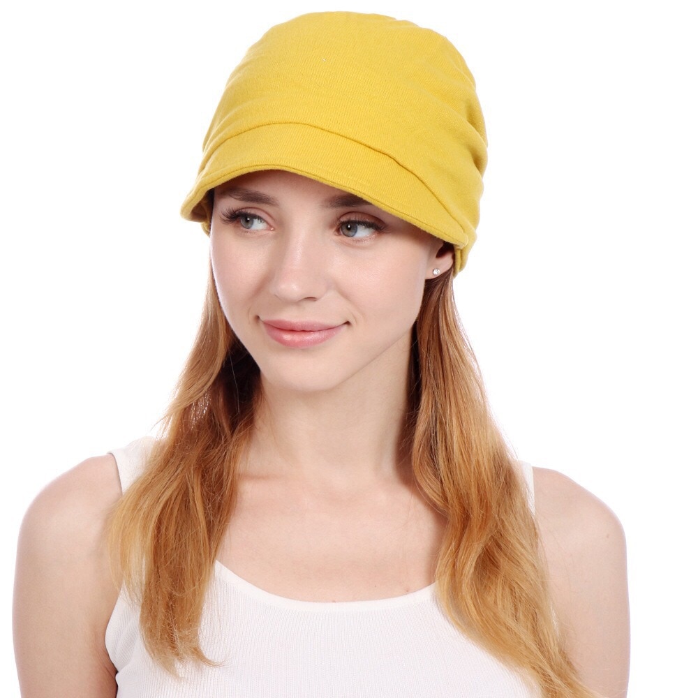 1 pcs Women warm hats solid soft 6 Colors Cotton Caps with brim