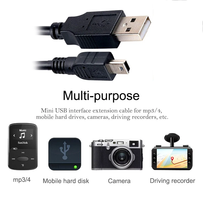 Mini USB 90 Graden Kabel UP Down Links Haaks USB 2.0 NAAR Mini USB 5pin Snelle Data Charger Kabel voor Camera MP4 Tablet GPS: Oranje / 0,25 m