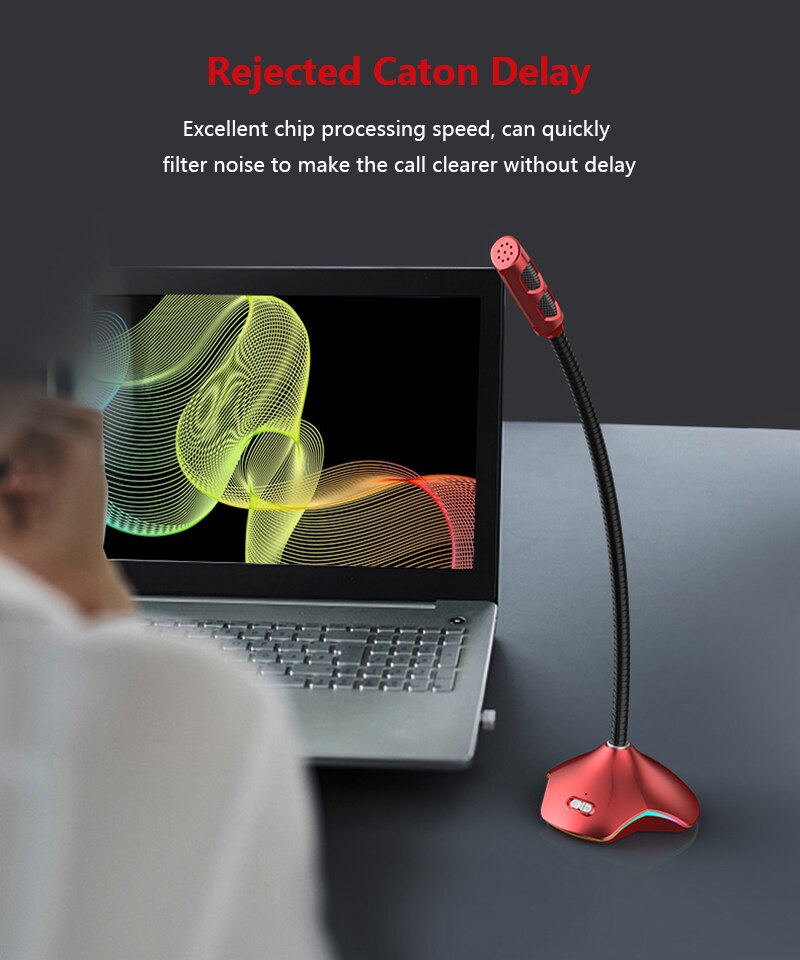 Universal 3.5mm/USB Interface Omnidirectional Dynamic Tabletop Microphone For PC Computer Laptop Notebook Desktop Game Chatting