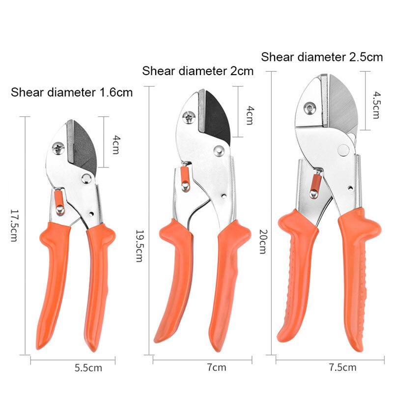 Tijeras de podar de acero al carbono con trinquete, herramienta de corte para jardinería, árboles y flores, ahorro de trabajo