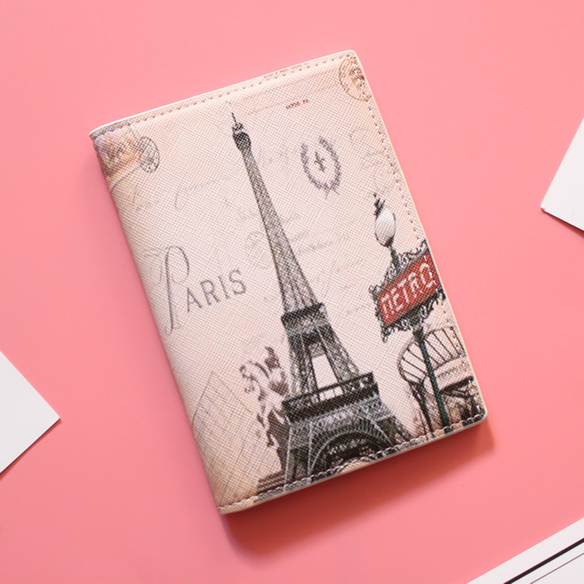 Luxury Paris Eiffel Tower Passport Cover for Women Men Travel Boy Passport Case Russia Travel Document Cover Passport Holders: Black