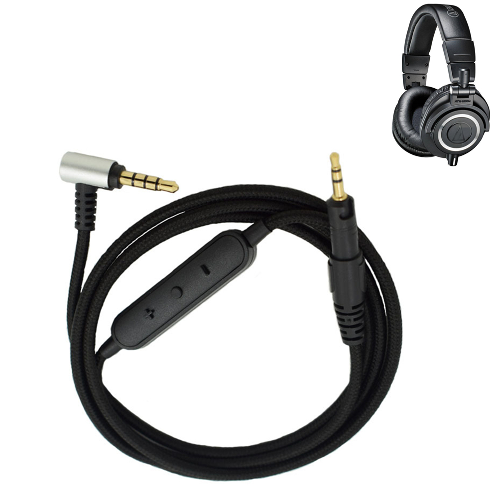 Audio kabel für sennheiser hd598 hd518 hd558 hd595 hd559 569 579 599 für ATH-M50X m40x Kopfhörer geflochtener draht gesteuerter Anruf