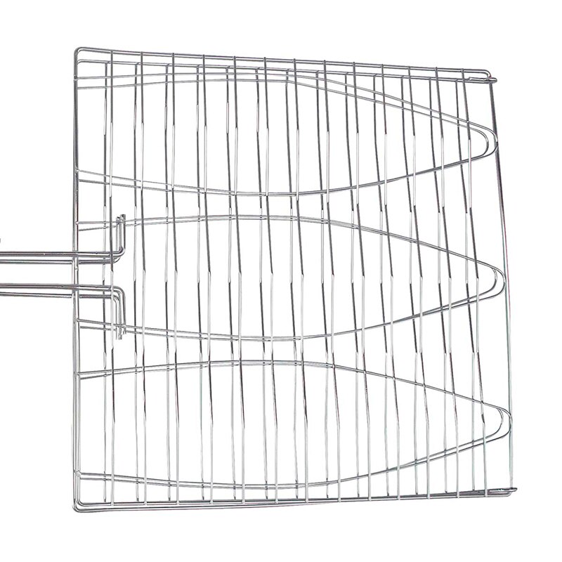 Non-stick Triple Fish Grilling Basket Outdoor BBQ Grilling Fish Rack w/ Wood Handle Barbecue Tool Fish Grill Net BBQ Accessorie