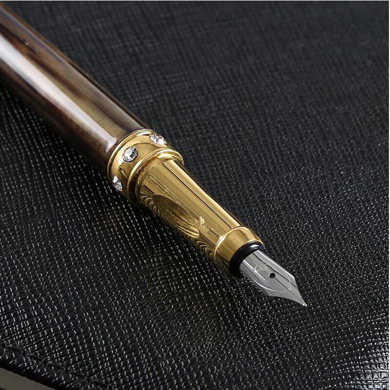 Metalen Vulpen Inkt Penpunt Kalligrafie Briefpapier Luxe Penna Stilografica Stylo Pluim Caneta Tinteiro 03821