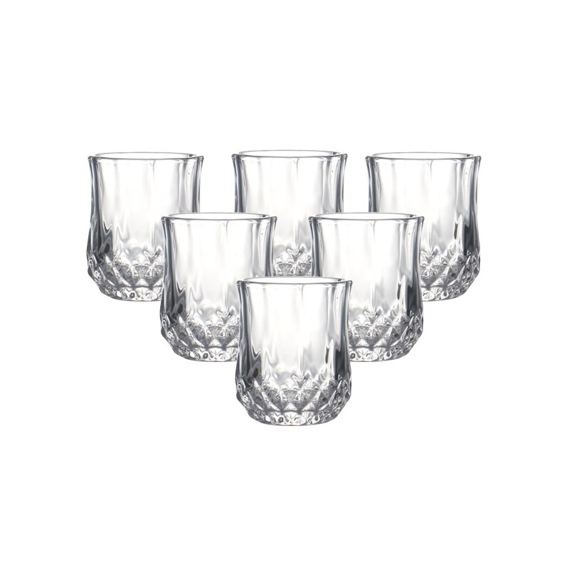 Set  of 6 tunga maskintillverkade snapsglas blyfria glas spritglas för vodka spritdrycker 50ml