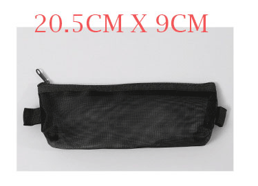 1 Pcs Pencil Case Simple Transparent Mesh Nylon Office Student Pencil Bag School Supplies High Capacity Pen Box: small black