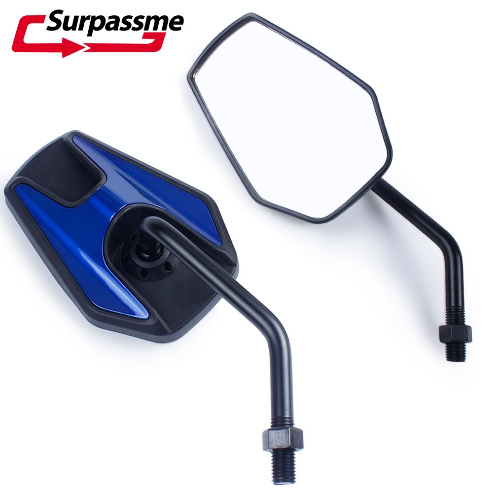 10Mm Universele Motorfiets Spiegels Motorbike Achteruitkijkspiegel Side Spiegels Voor Moto Bromfiets Elektrische Fiets Scooter Motor Accessoires