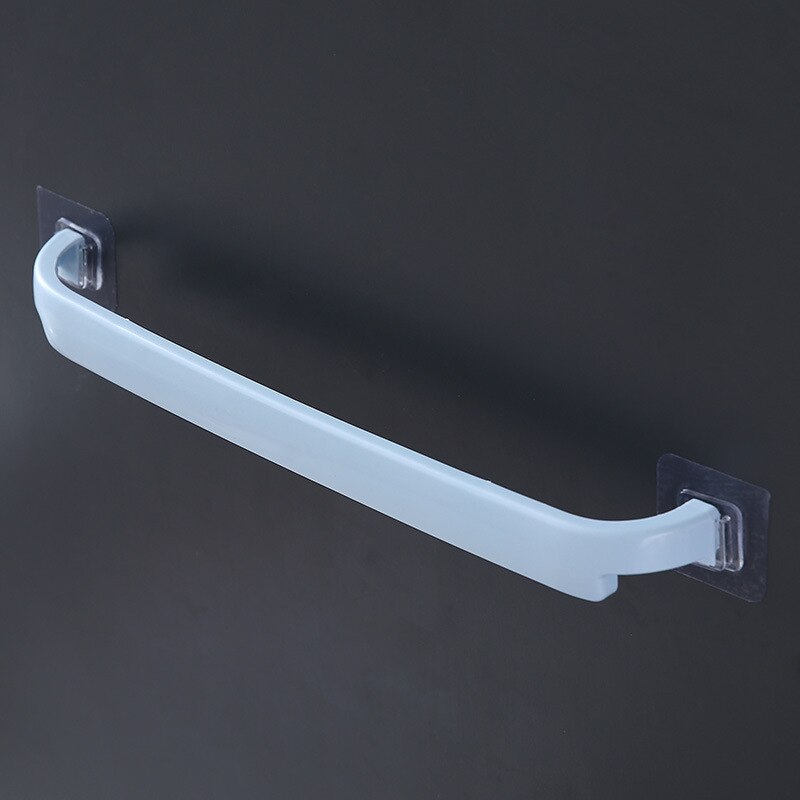 1pcs Towel Bar Free Perforated Bathroom Double Pole Wall Hanging Towel Rack Toilet Single Pole Slippers Bar: Blue