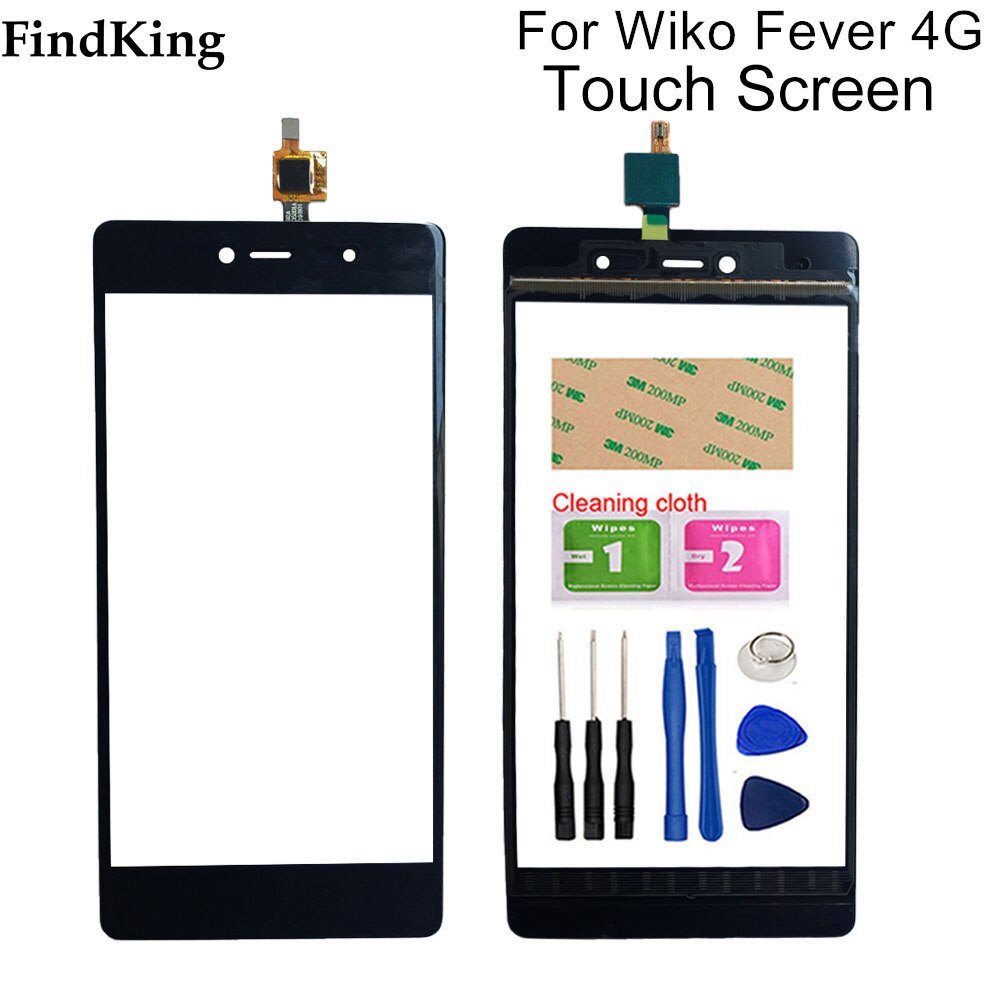 Touch Screen For Wiko Fever 4G Touch Screen Front Glass Digitizer Panel Touchscreen Lens Sensor Tools Adhesive