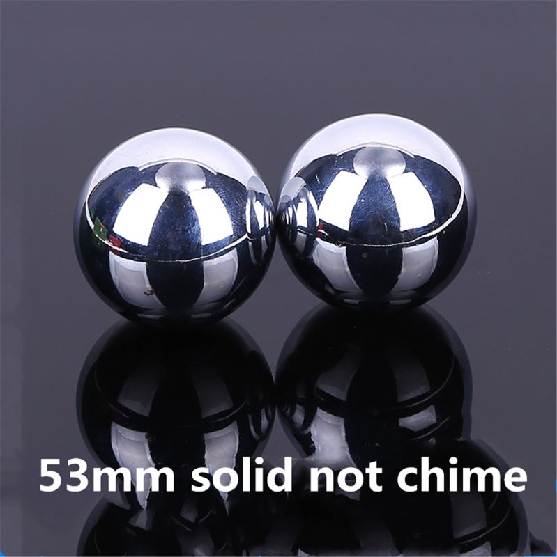 Een Paar Chinese Gezondheid Ballen Baoding Ijzeren Bal Massage Ballen Voor Hand Therapie 63HE: 53mm Solid not chime