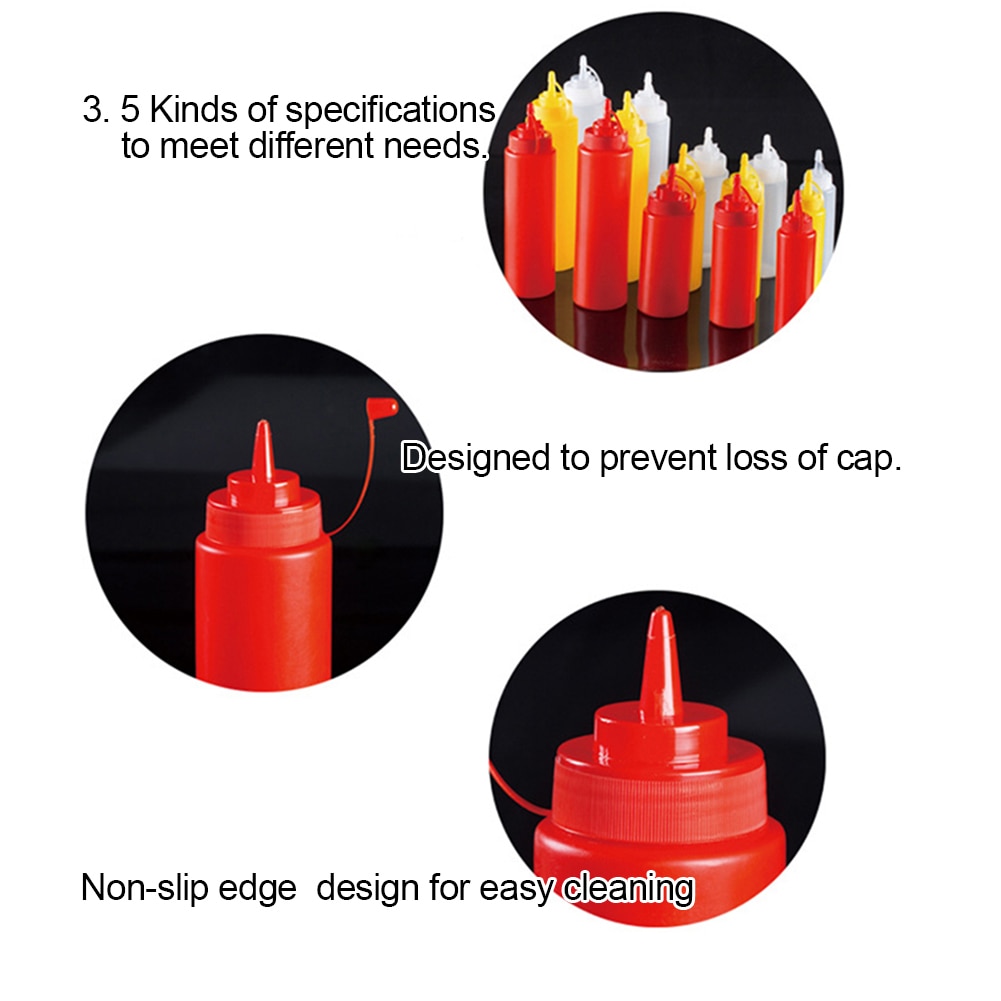 Ketchup sauce dispenser bbq flasker olivenolie dispenser flaske mayonnaise squeeze krukke hætte køkkenværktøj sikker plast