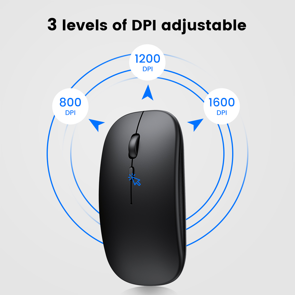 Trådløs mus , 2.4g ergonomisk optisk mus, computermus til bærbar computer, pc, computer, chromebook, notesbog, gaming-gamermus