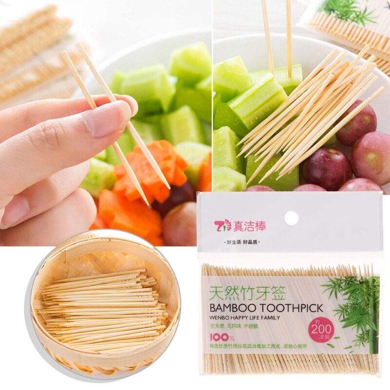 Wood Wooden Appetizer Toothpicks Picks for Cheese & Fruit Snacks 896D