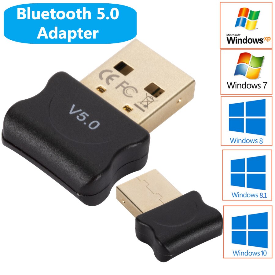 BT 5.0 Bluetooth-compatible Adapter USB Transmitter for Pc Computer Receptor Laptop Earphone Audio Printer Data Dongle Receiver: Default Title