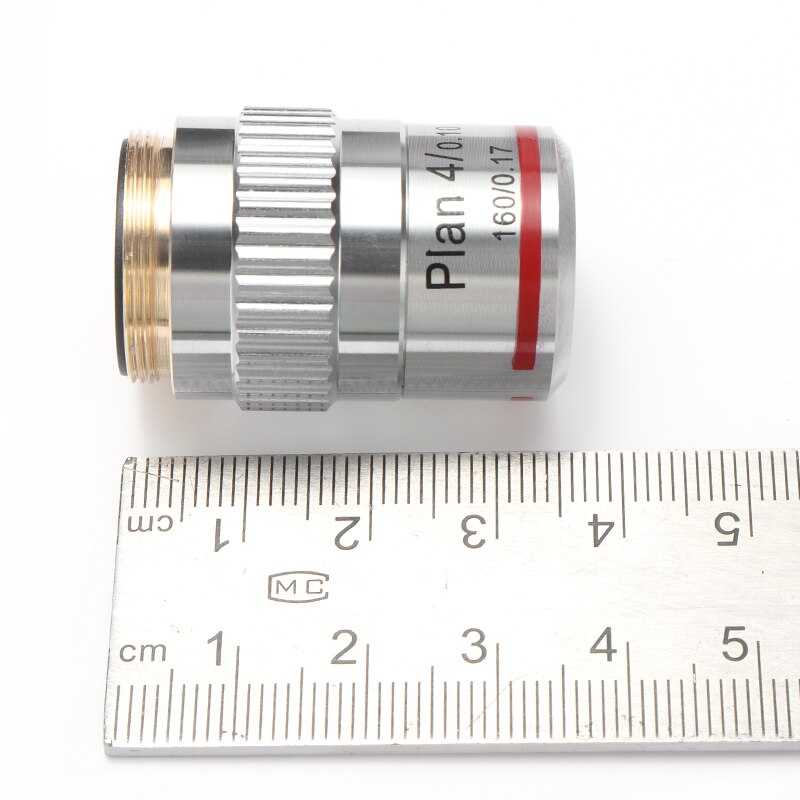 4X Biological Microscope Achromatic Objectives Lens Laboratory Education Bio-Microscope RMS Thread Plan Field-correction