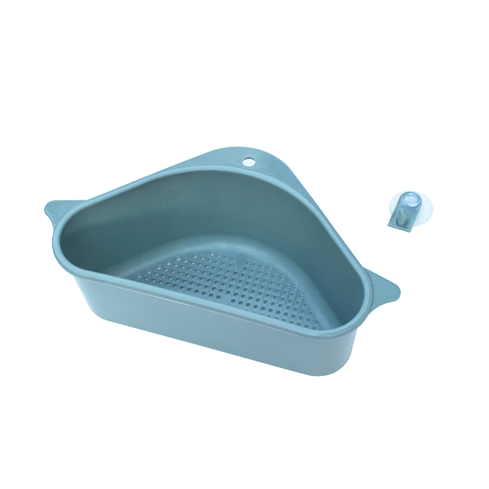 Colador triangular para fregadero con ventosa, escurridor para verduras y frutas, cesta, filtro para fregadero, herramientas de cocina: Dark Blue