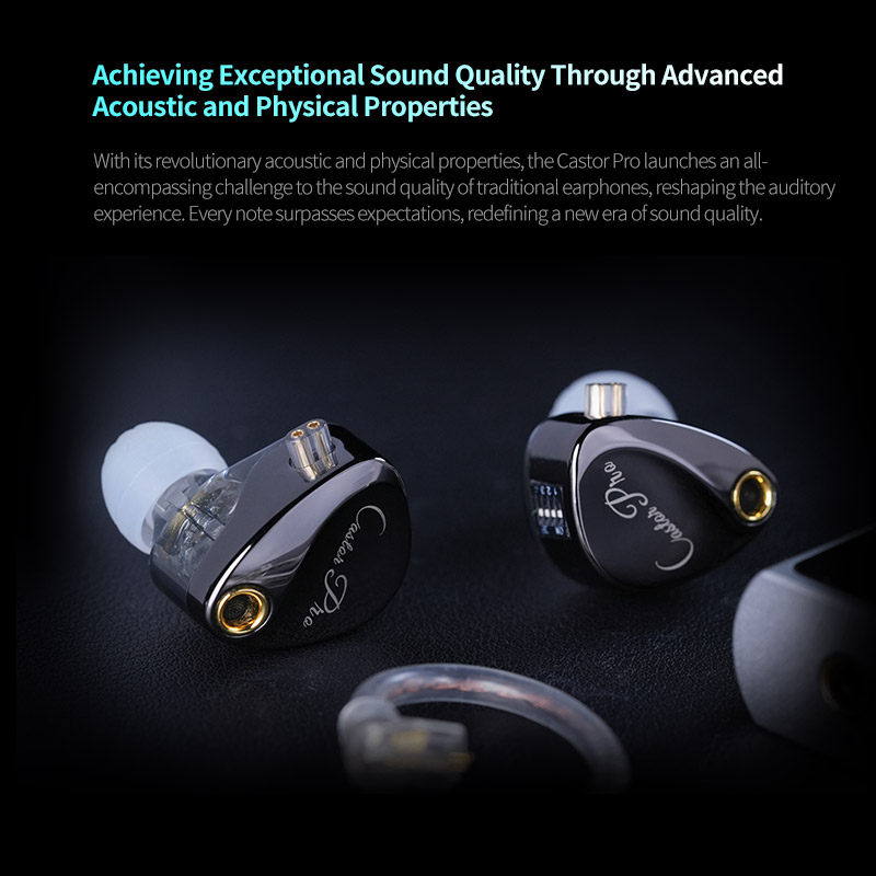 KZ Castor PRO Kabelgebundene In-Ear-Kopfhörer, dynamische Treiber, hochwertige, abstimmbare Kopfhörer, HiFi-Sound, IEM-Bass-Kopfhörer, Gaming-Headset