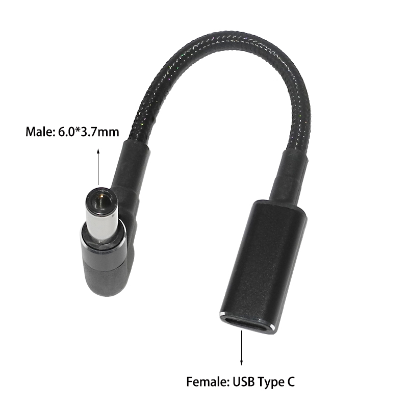 100W USB C Schnelle Lade Kabel für Asus Laptop PC Typ C Weibliche zu 6.0*3,7mm stecker Adapter Stecker Notebook Ladegerät