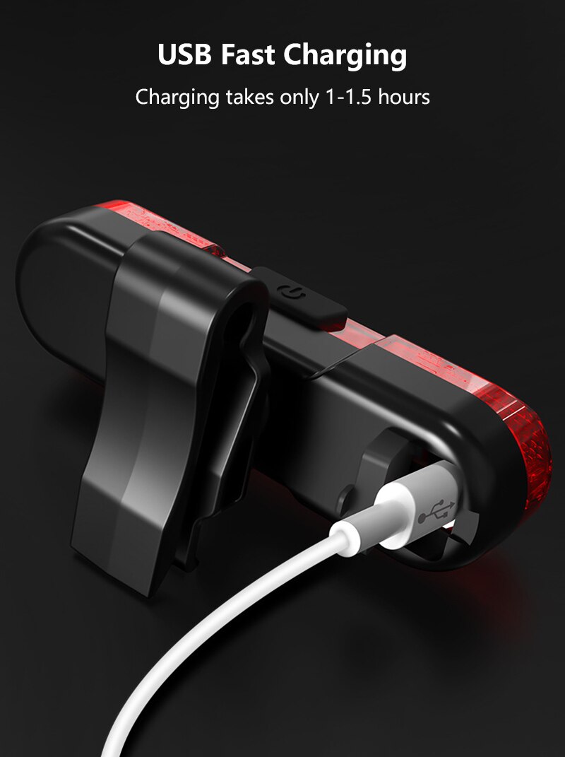 MTB Bike Light Bicycle Rear Light Bike LED Taillight USB Rechargeable Waterproof Safety Warning Cycling Light Rear Warning Light