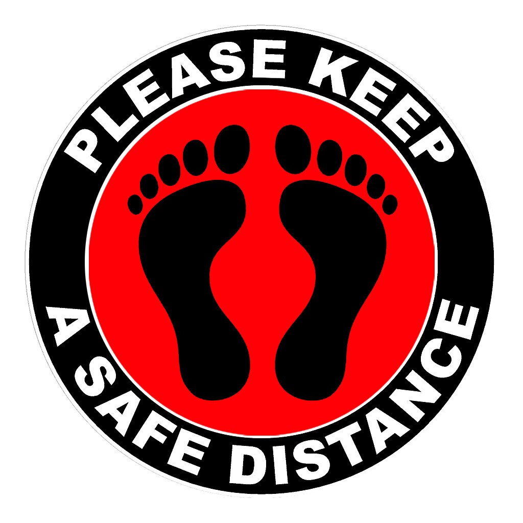 30x30cm Ground Sign Stickers Isolated Label Please Keep Wait Here Stand Here Keep 6ft in Between Distance Marker Floor: c