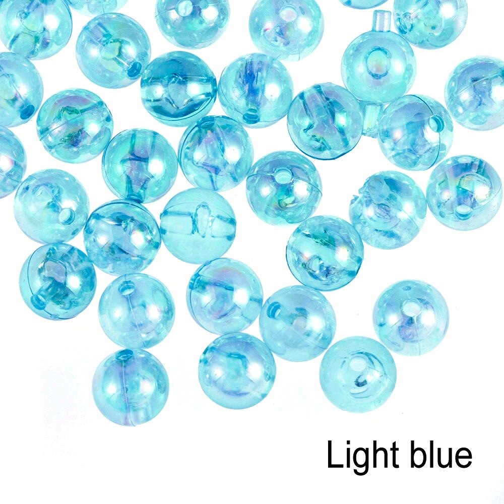 50pcs 8mm Colorful DIY Beads Round Acrylic Handmade Beads with Hole for Craft Making DIY Bracelet Necklace: light blue