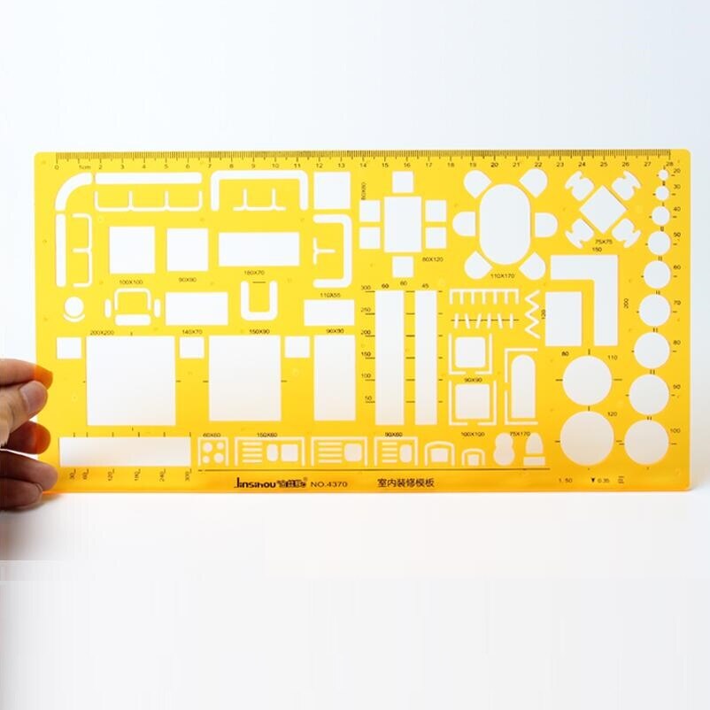 1:50 Interieur Decorateur Tekening Sjabloon Architectonische Meubels Layout Interieur Tekening Sjabloon Stencil GEEN 4370