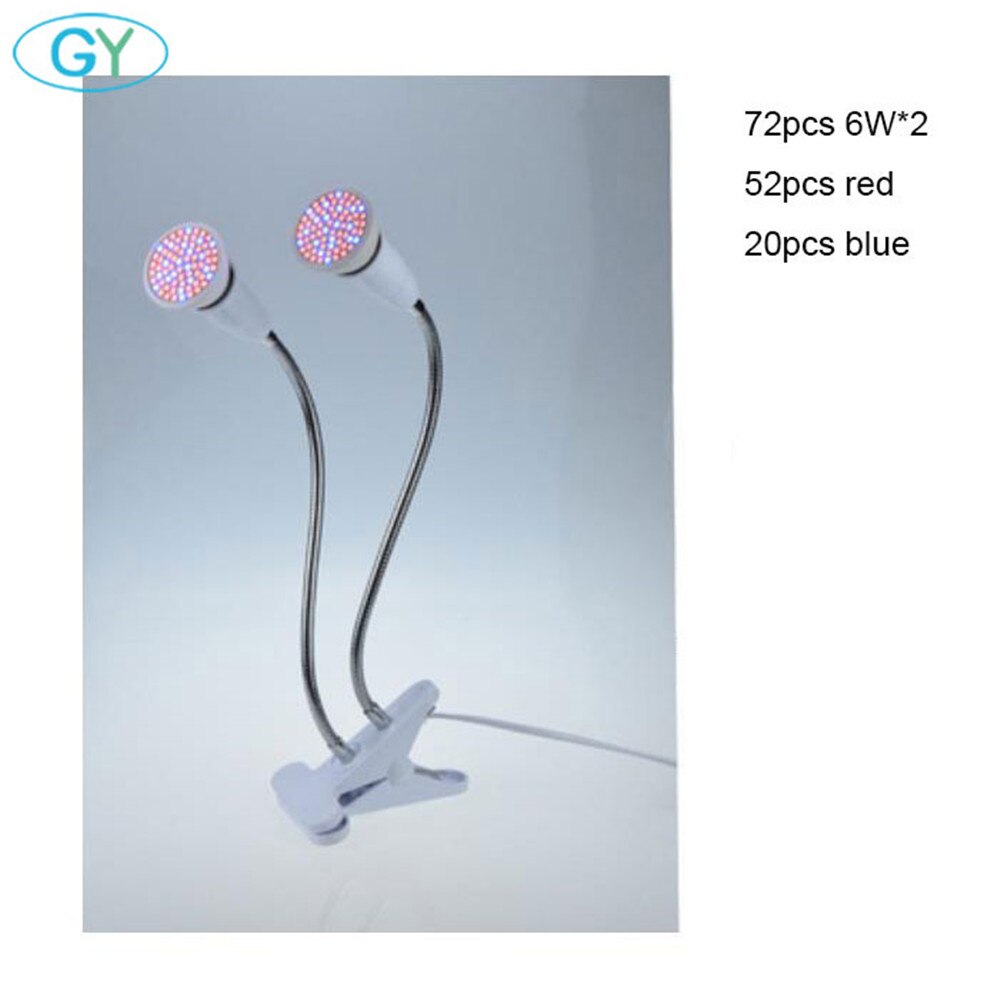 GY Phyto Lamp Volledige Spectrum LED Grow Light E27 Plant Lamp Fitolamp Voor Indoor Zaailingen Bloem Fitolampy Groeien Tent Box verlichting: 6W clip light