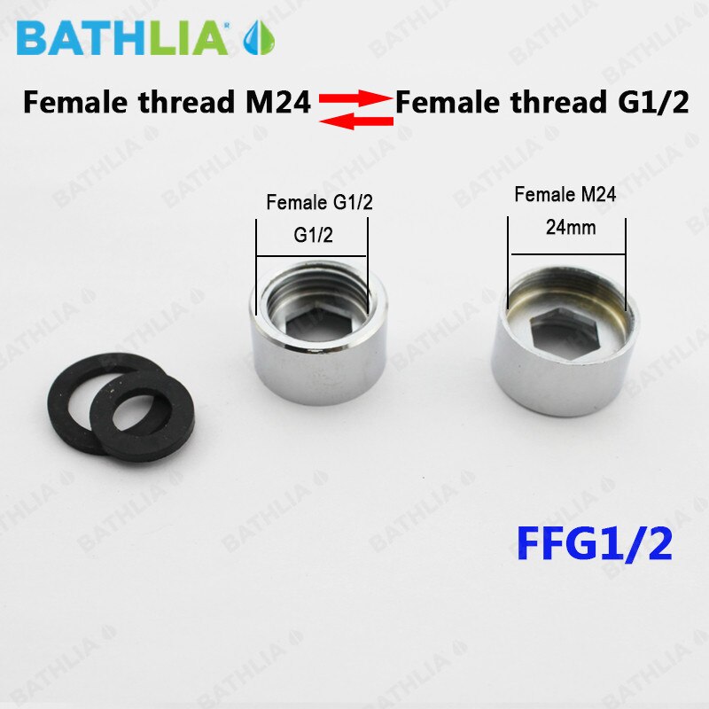 Messing vandhaner belufter adapter kvindelige blandestik  m18,m20,m22,g1/2 hurtig havearator adapter: Femalem 24- hun  g12