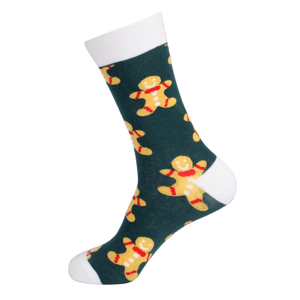 Autumn Winter Christmas Socks Christmas Tree Snow Elk Cotton Happy Socks PEONFLY Men Year Santa Claus